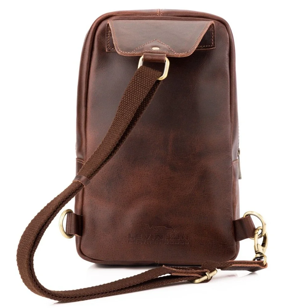 Daily vintage buffalo leather sling‎ bag Livinson Leather Goods Shoulder Bag